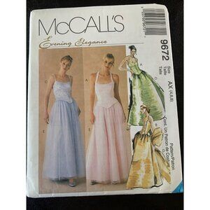 McCall's Misses Formal Shirt Skirt Stole Sewing Pattern Sz 4 - 8 9672 - Uncut